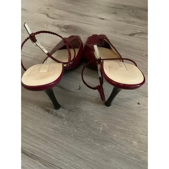 Sergio Rossi Leather Peep Toe Heels Size 39 (8.5) - Picture 3 of 6